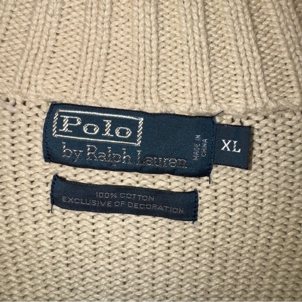 Ralph Lauren Men's Beige 1/4 Zip Sweater XL - Picture 5 of 7
